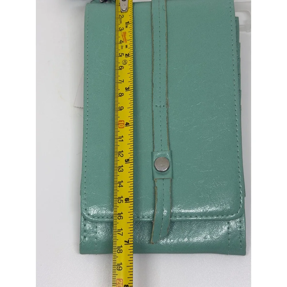 Time and Tru Crossbody Phone Wallet Teal Faux Leather Snap Travel Bag Womens NWT